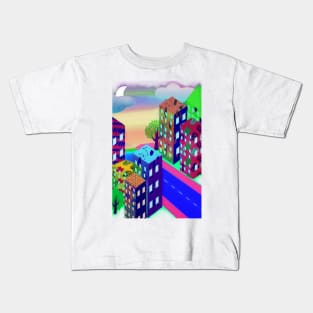 Abstract Urban At Night Kids T-Shirt